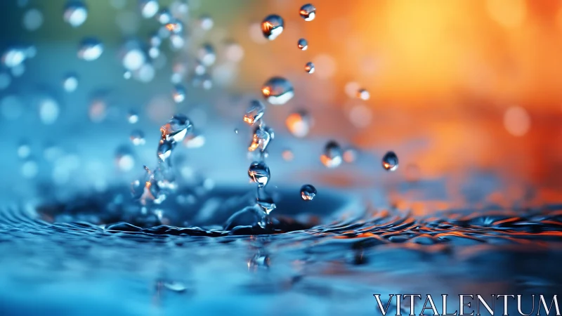 Liquid constellations leap where cool blue meets firelight