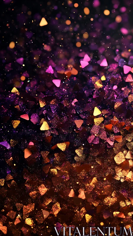 Triangular glitter particles form dense, defocused bokeh field