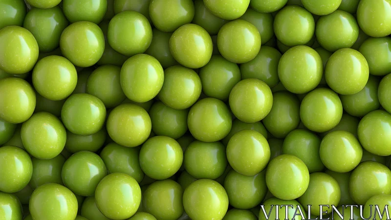 Glossy green spheres crowd together in playful tight formation