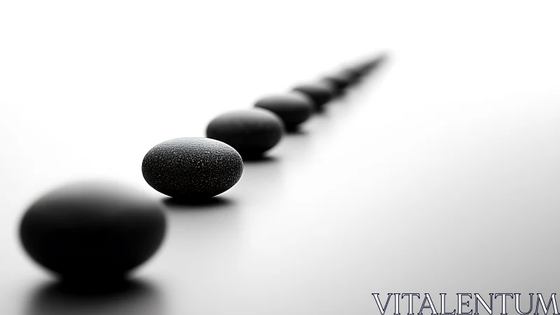 Calm black pebbles forming a gentle path into soft light.