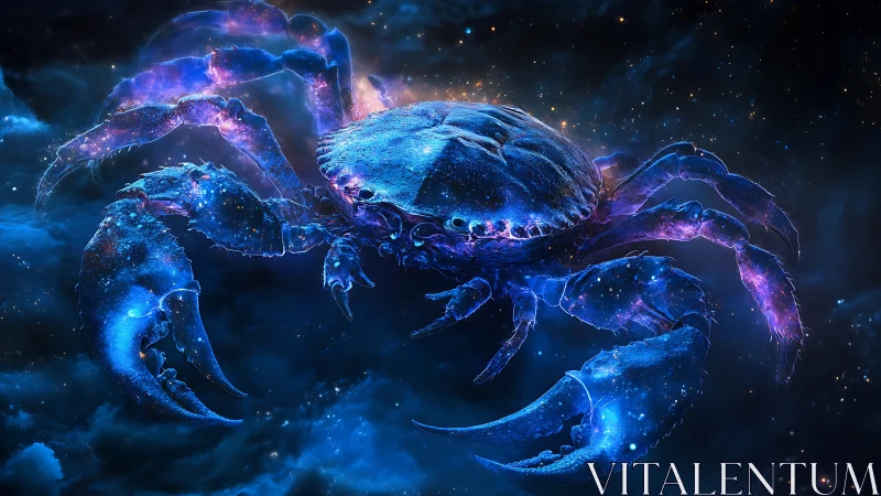 Starforge crab drifts through luminous cosmic surf forever.