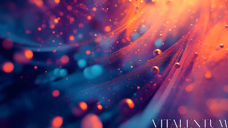 Abstract flowing waves with glowing particles in vibrant colors.