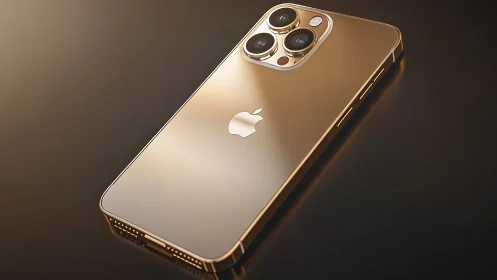 Gold iPhone 13 Pro with Triple Lens Camera Module.