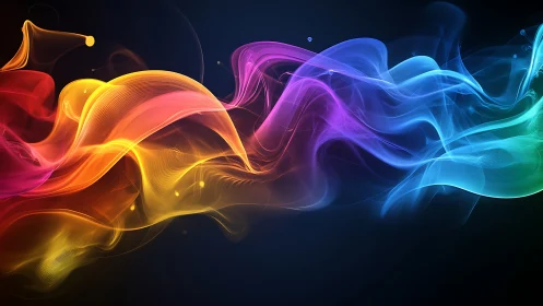 Colorful waves of light drifting across a midnight sky.