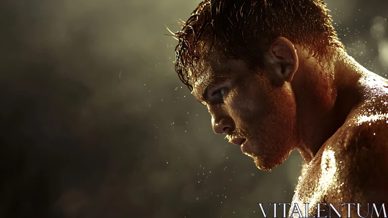 Determined Athlete Embraces the Rain's Challenging Glory