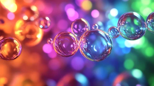 Chromatic depth-of-field study on translucent soap bubbles.