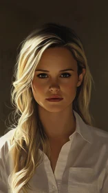 Soft golden portrait of a quiet, light-kissed gaze.