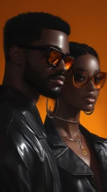 Sunglasses Styled Confidence Against Golden Glow.