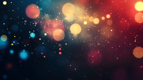 Abstract bokeh lights on dark background, digital art style.