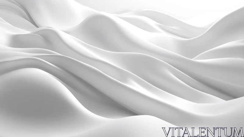 Abstract smooth white waves with soft flowing texture, minimal style.