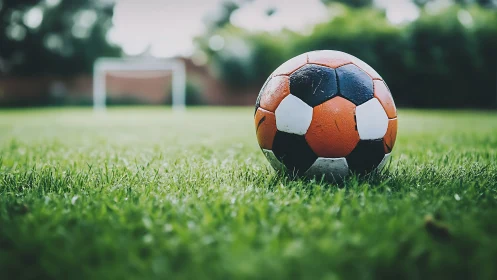 Shallow-depth field study of soccer ball on wet grass