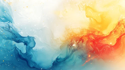 Gentle waves of color meeting in a dreamy, glowing swirl.