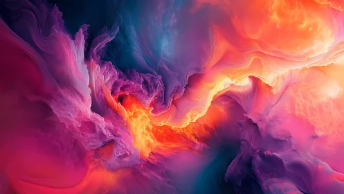 Abstract digital cloud forms display dense color gradients