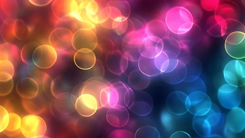 Neon bokeh constellations drifting across a velvet dusk.