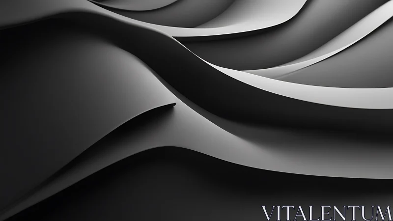 Curved monochrome layers flow in sleek abstract waves.
