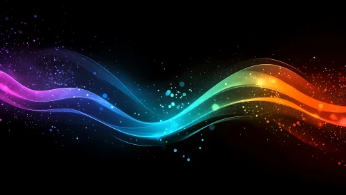 Spectral wavefront ribbons with luminous particle dispersion.