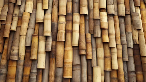 Stacked Bamboo Segments in Natural Tones