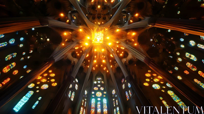 Cathedral stars explode into stained-glass constellations overhead