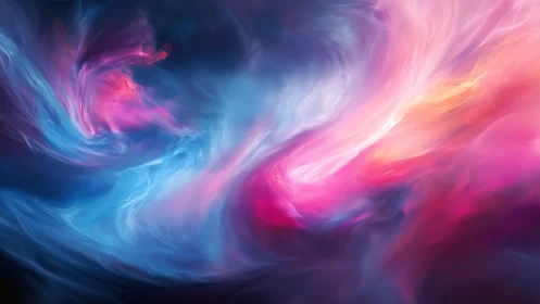 Swirling nebula currents in vivid magenta and electric blue.