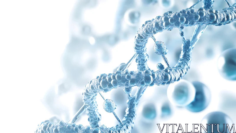 Shimmering DNA spirals in a bright microscopic daydream.