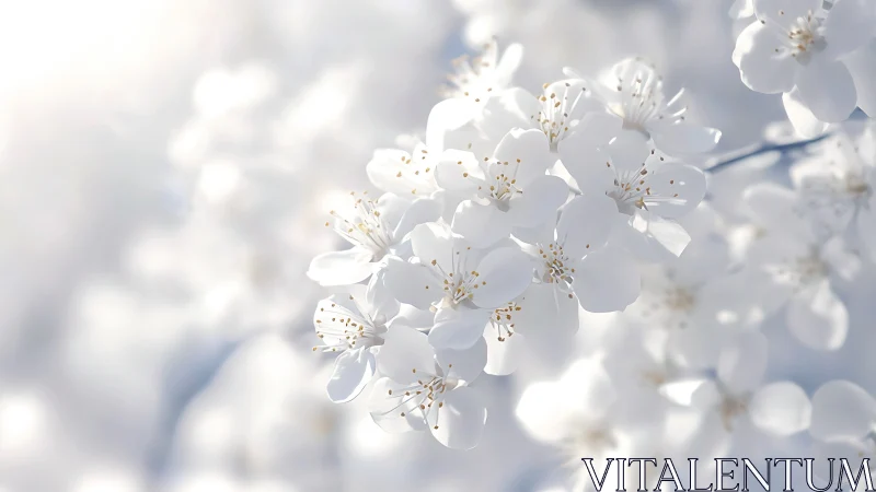 White Blossoms Bathed in Soft Sunlight Spring Bloom