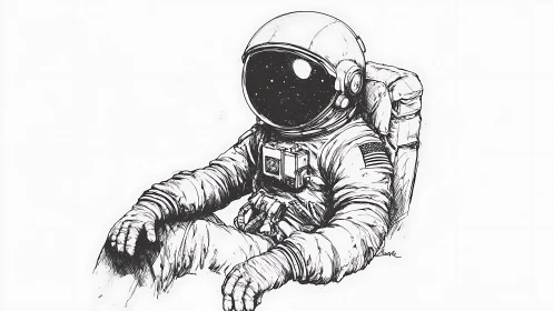 Cosmic daydream drifts inside the helmet’s quiet universe