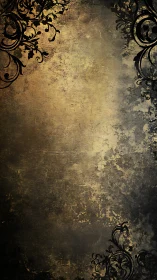 Vintage grunge background with ornate floral borders.
