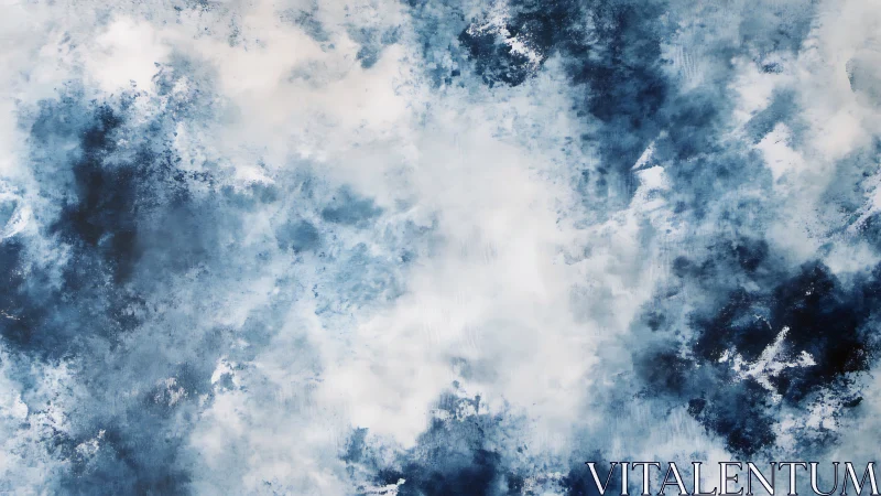 Abstract indigo cloudscape forms atmospheric diffused field