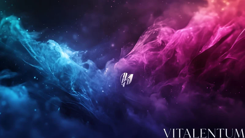 Vivid Abstract Smoke Art With Blue and Pink Swirling Effects.