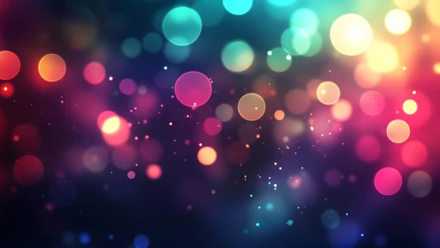 Vibrant abstract bokeh lights background in vivid digital style.
