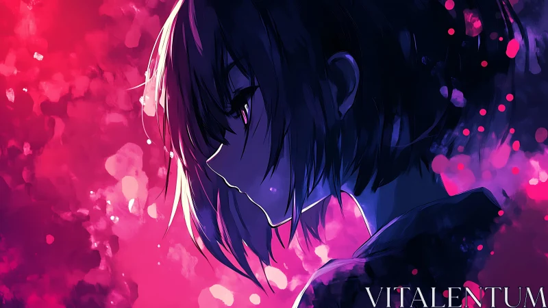 Side-lit dreamer carves a silhouette from neon dusk haze