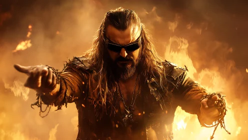 Photorealistic firelord portrait with cinematic rim lighting.