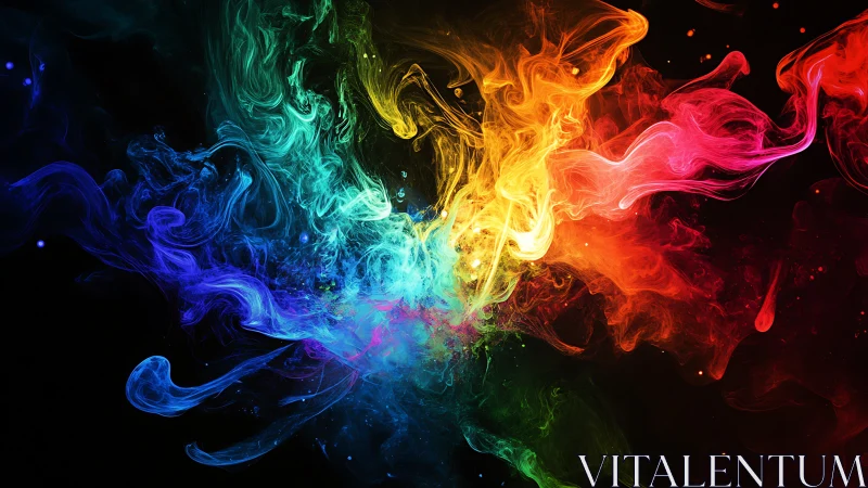 Chromatic plasma dispersion in abstract digital painting design.