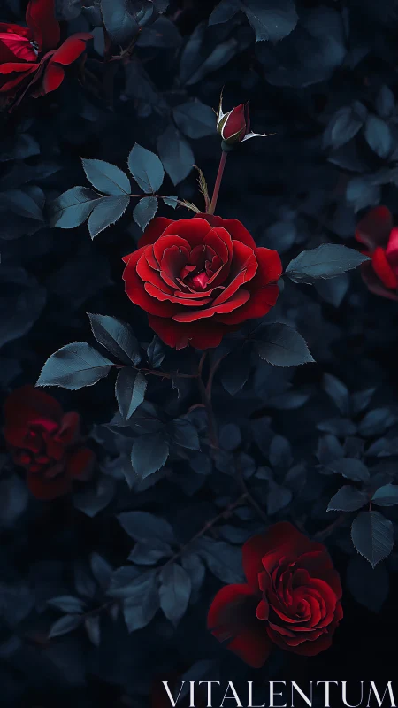 Midnight Roses in Velvet Shadow.
