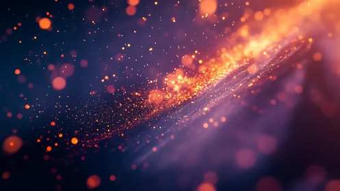 Parametric bokeh particle field across luminous gradient plane.