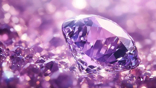 Lavender diamond dream resting in a galaxy of lilac fire.