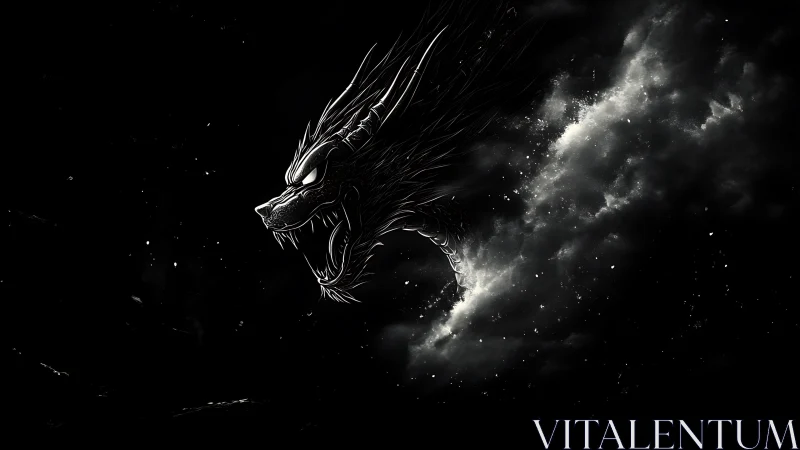 Stormborn shadow dragon tears open the midnight sky.