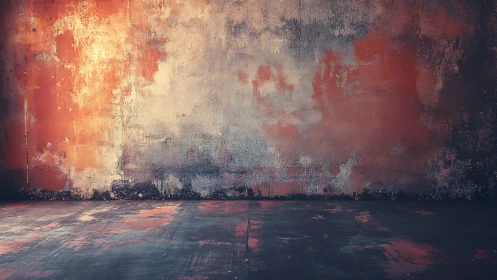 Textured industrial wall and floor form moody abstract backdrop