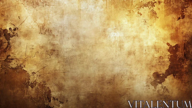 Aged textured surface shows irregular brown and ochre areas