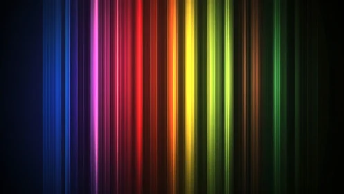 Vertical neon light spectrum bars on dark black background.