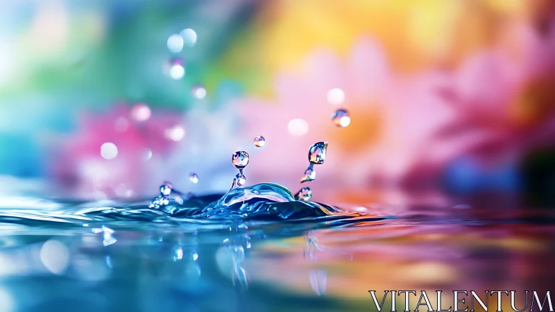 Macro water splash captures jewel-like droplets in motion