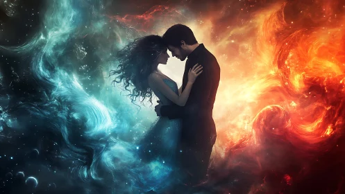 Lovers Embraced in Cosmic Fire and Ice.