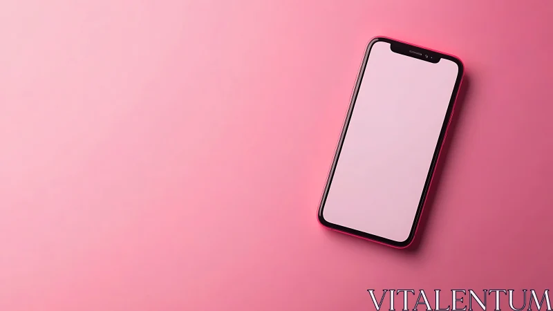 Smartphone mockup on pink background