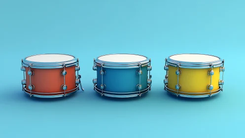 Tri-color snare squad lining up on a cool cyan stage.