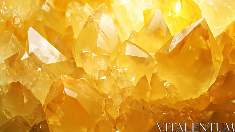 Golden citrine crystal cluster forms sharp translucent peaks