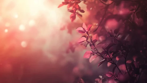 Backlit foliage forms a soft-focus composition with bokeh