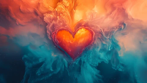 Flaming Heart: Passion Emerges from Cosmic Depths