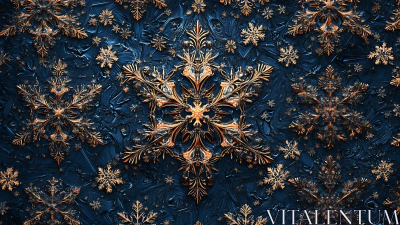 Baroque metallic snowflakes radiate over sculpted teal ground