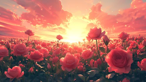 Dramatic Backlighting Through Blooming Botanical Field Composition.