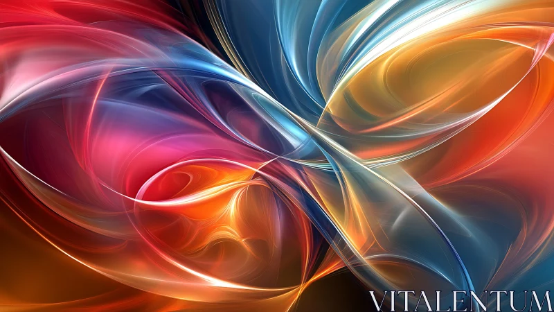 Colorful light ribbons swirl together in a soothing embrace